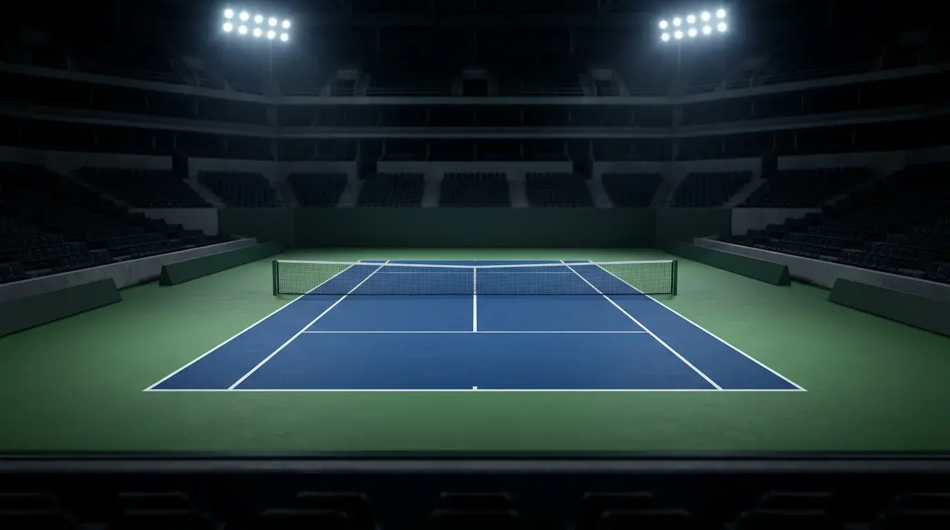 Pista central Rod Laver Arena durante partido nocturno del Australian Open